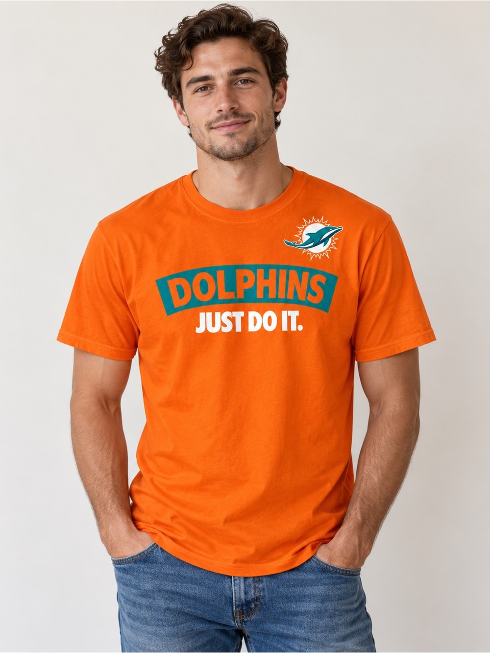 NFL Orange Miami Dolphins Graphic Tee